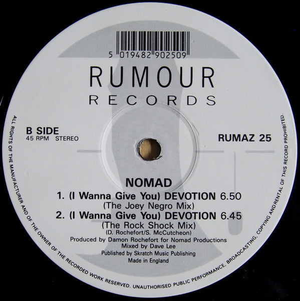 Nomad : (I Wanna Give You) Devotion (The Remixes) (12")