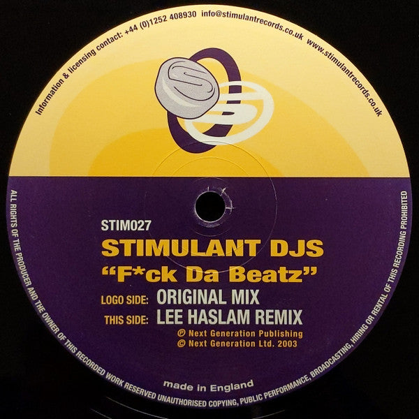Stimulant DJs : F*ck Da Beatz (12")
