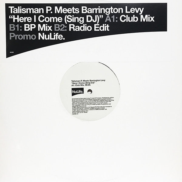 Talisman P. Meets Barrington Levy : Here I Come (Sing DJ) (12", Promo)