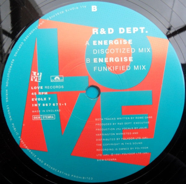 R & D Dept. : Energise (12")