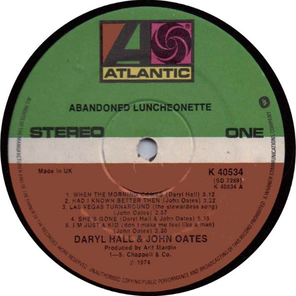 Daryl Hall & John Oates : Abandoned Luncheonette (LP, Album)