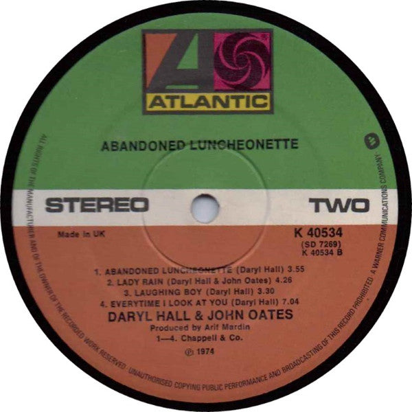 Daryl Hall & John Oates : Abandoned Luncheonette (LP, Album)