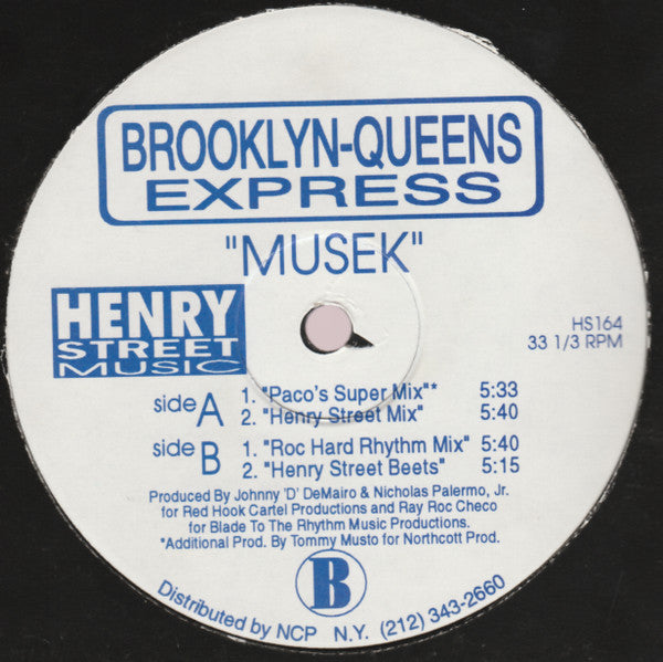 Brooklyn-Queens Express : Musek (12", Blu)