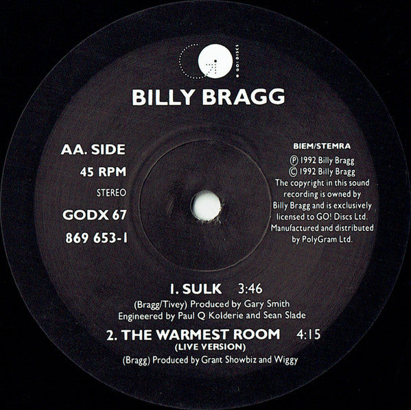 Billy Bragg : Accident Waiting To Happen (Red Star Version) (12", Single)