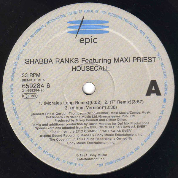 Shabba Ranks Featuring Maxi Priest : Housecall (12")