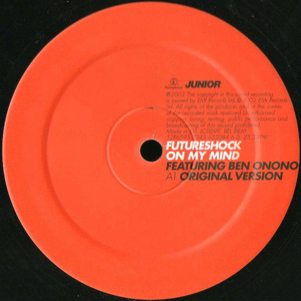 Futureshock Featuring Ben Onono : On My Mind (12", Single)