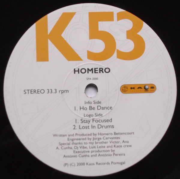 Homero* : Ho Be Dance (12")