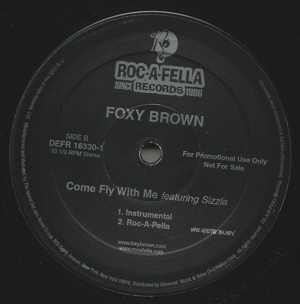 Foxy Brown Feat. Sizzla : Come Fly With Me (12", Promo)
