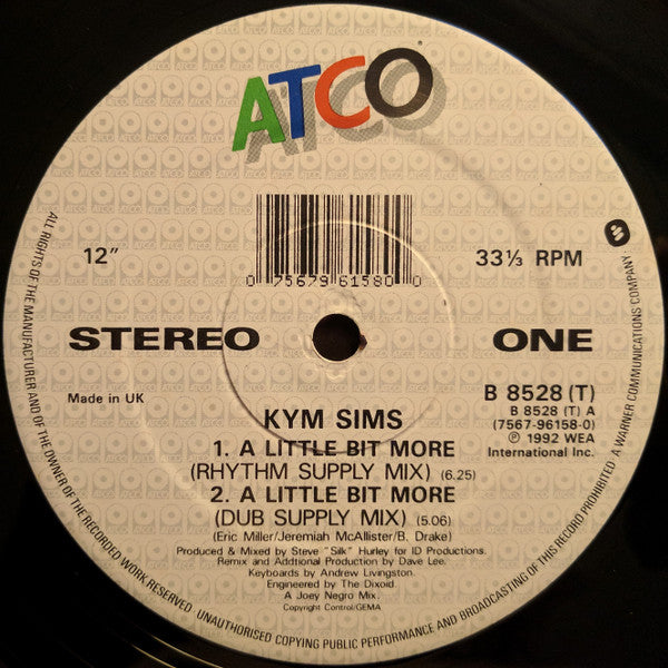 Kym Sims : A Little Bit More (12")