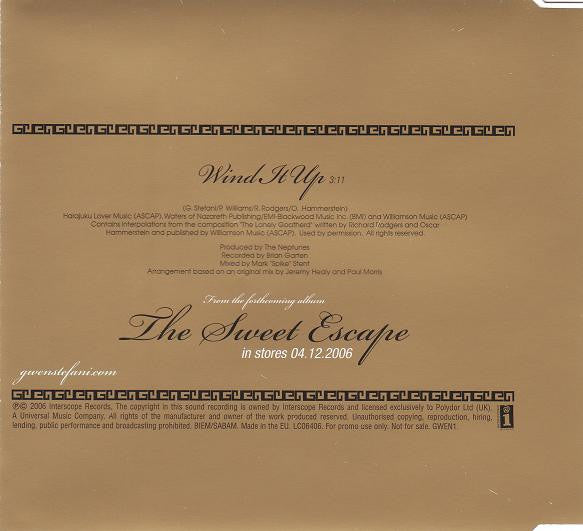 Gwen Stefani : Wind It Up (CD, Single, Promo)