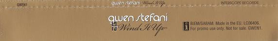 Gwen Stefani : Wind It Up (CD, Single, Promo)