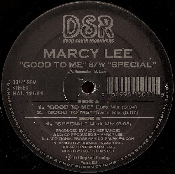 Marcy Lee : Good To Me / Special (12")