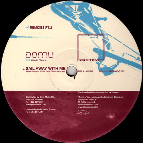 Domu Feat. Valerie Etienne : Sail Away With Me Remixes Pt. 2 (12")