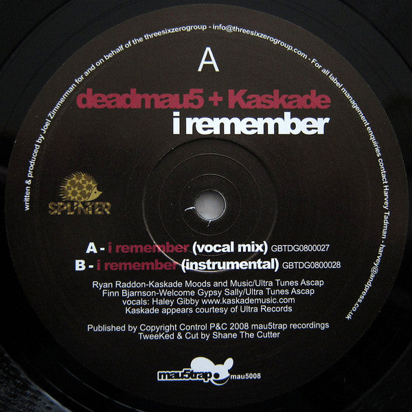 deadmau5 + Kaskade : I Remember (12")