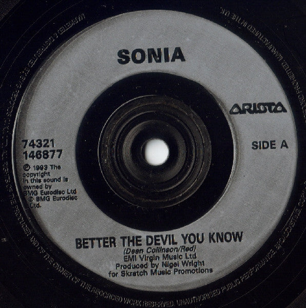 Sonia : Better The Devil You Know (7", Single)