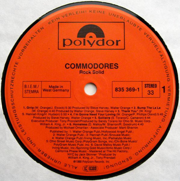Commodores : Rock Solid (LP, Album)