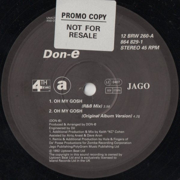 DON-e : Oh My Gosh (12", Single)