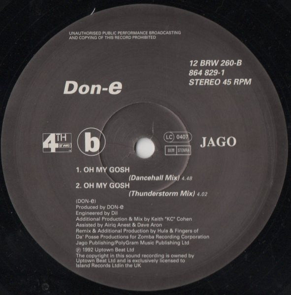 DON-e : Oh My Gosh (12", Single)