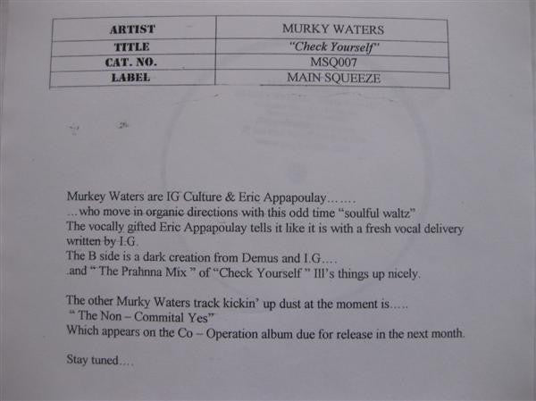Murkey Waters : Check Yourself (12", W/Lbl)