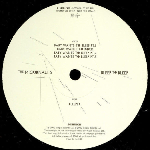 The Micronauts : Bleep To Bleep (12", P/Mixed, Promo, Smplr)