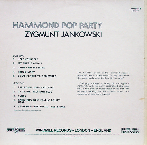 Zygmunt Jankowski : Hammond Pop Party (LP, Album)