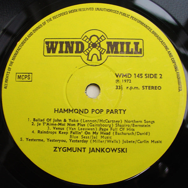 Zygmunt Jankowski : Hammond Pop Party (LP, Album)