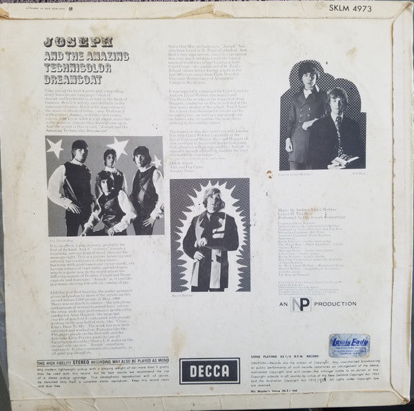 The Joseph Consortium : Joseph And The Amazing Technicolor Dreamcoat (LP, Album, Mono)
