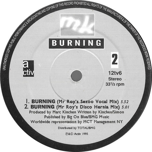 Marc Kinchen : Burning (12")