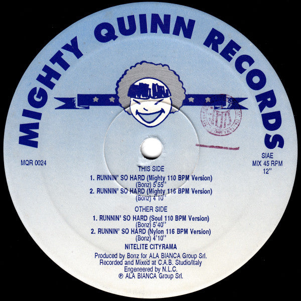 Nitelite Cityrama : Runnin' So Hard (12", Gen)