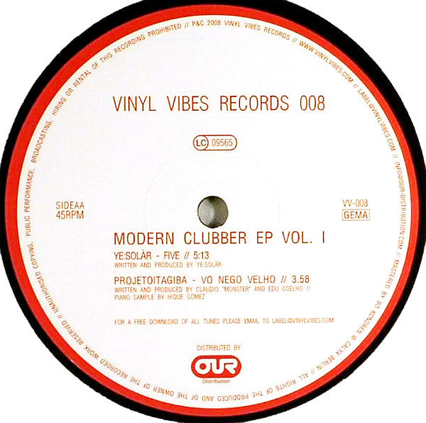 Various : Modern Clubber EP Vol. I (12", EP, Inc)