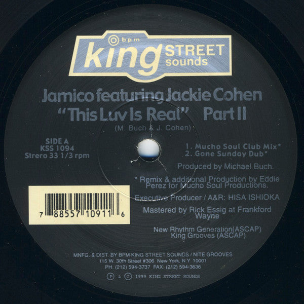 Jamico Featuring Jackie Cohen : This Luv Is Real (Part II) (12")