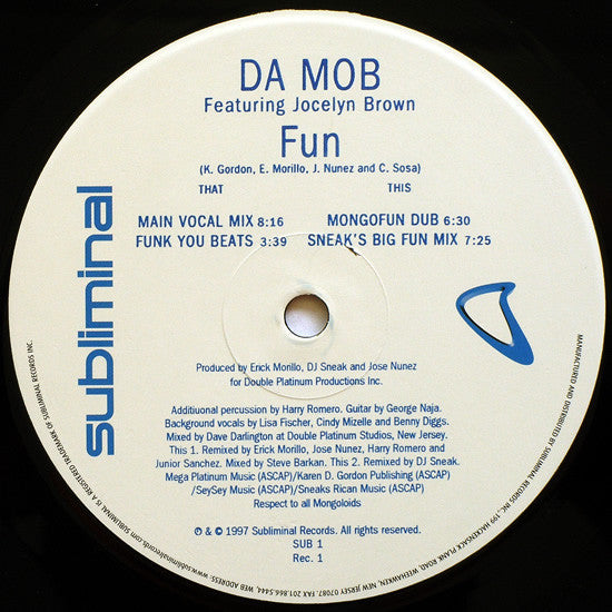 Da Mob Featuring Jocelyn Brown : Fun (2x12")