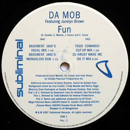 Da Mob Featuring Jocelyn Brown : Fun (2x12")