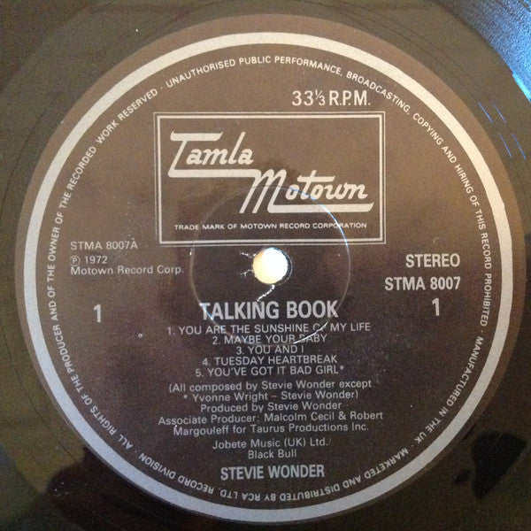 Stevie Wonder : Talking Book (LP, Album, RE, Gat)