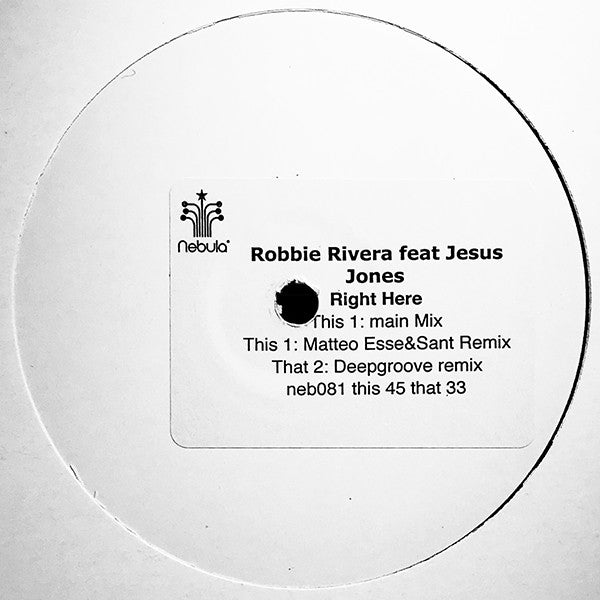 Robbie Rivera : Right Here (12", Promo, W/Lbl)