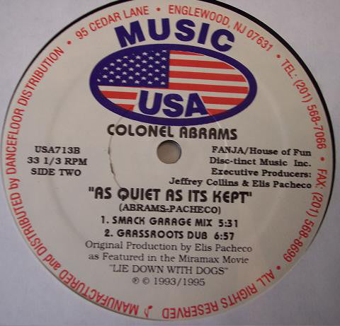 Colonel Abrams : As Quiet As Its Kept (12")