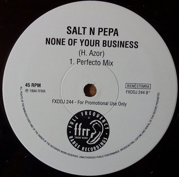 Salt 'N' Pepa : None Of Your Business (12", Promo)