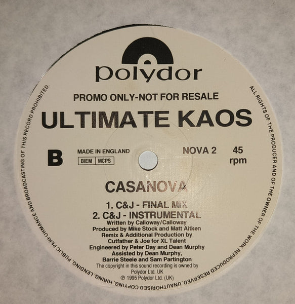 Ultimate Kaos : Casanova (12", Promo)