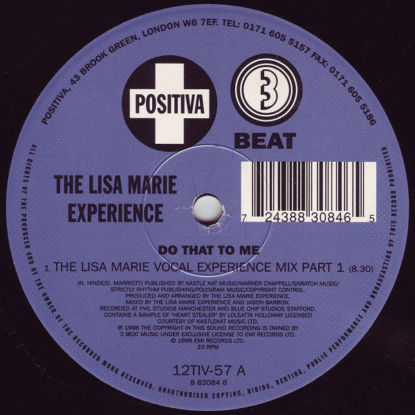 The Lisa Marie Experience* : Do That To Me (12")