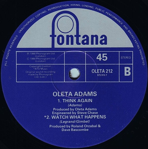 Oleta Adams : Circle Of One (12")