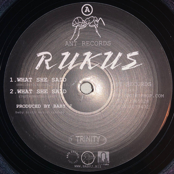 Rukus : What She Said (12")