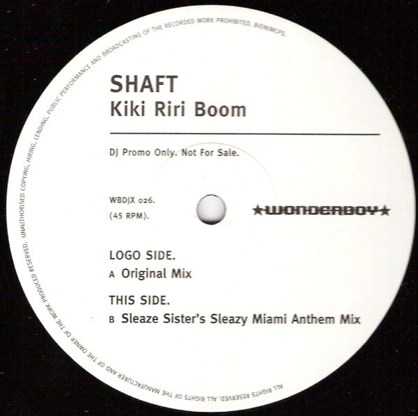 Shaft : Kiki Riri Boom (12", Promo)