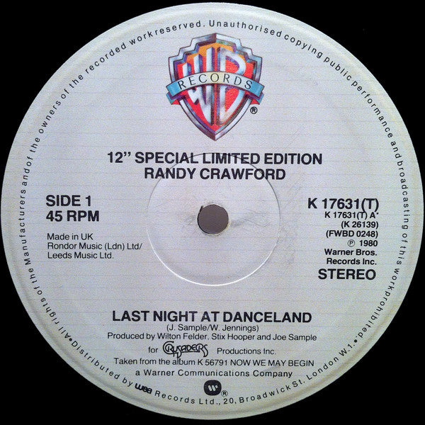 Randy Crawford : Last Night At Danceland (12", Ltd)