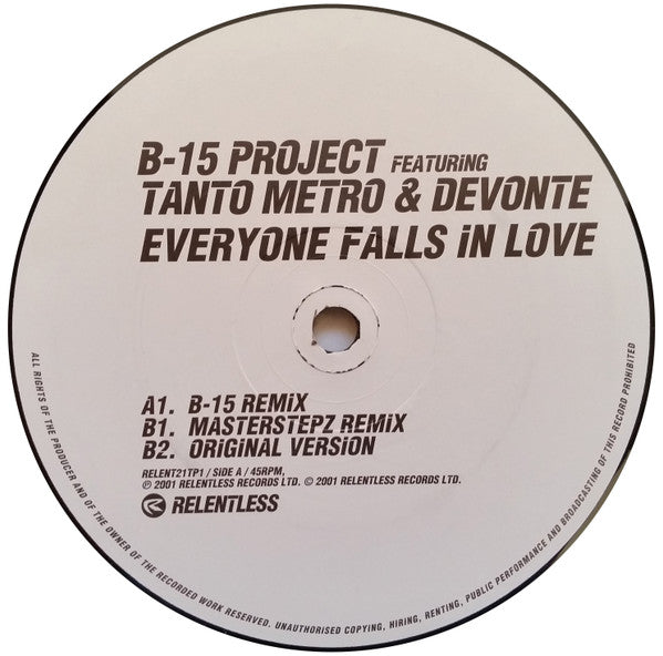 B-15 Project Feat. Tanto Metro & Devonte : Everyone Falls In Love (12", Promo)