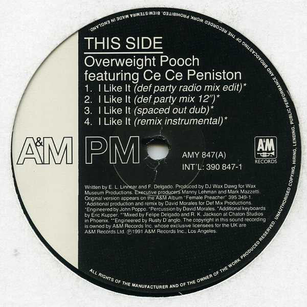 Overweight Pooch Featuring Ce Ce Peniston : I Like It (12", Single)