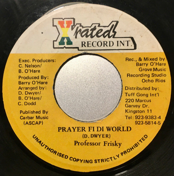 Professor Frisky : Prayer Fi DI World (7", Single)