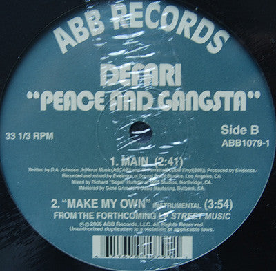 Defari : Make My Own / Peace And Gangsta (12")