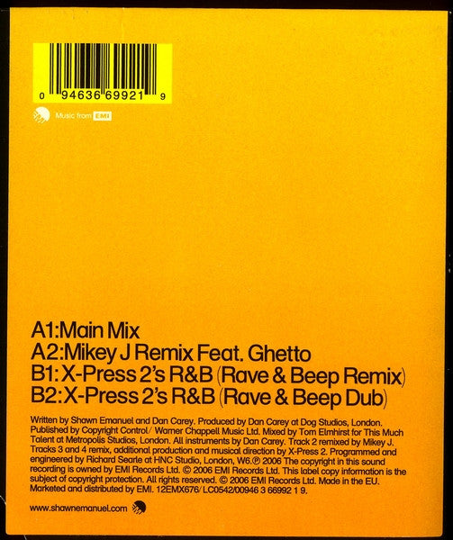 Shawn Emanuel : Slow It Down (12")