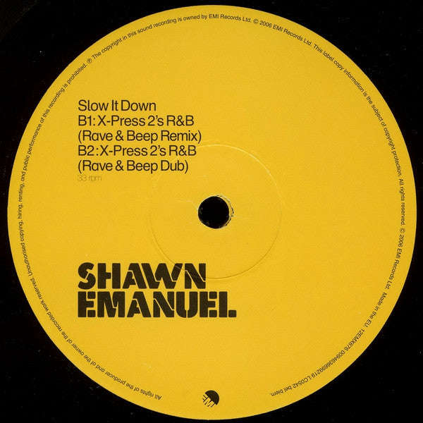 Shawn Emanuel : Slow It Down (12")