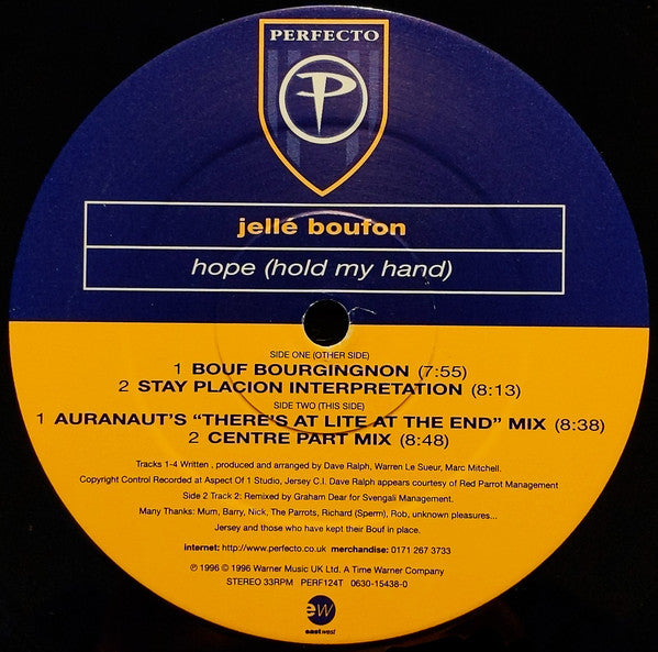 Jelle Boufon : Hope (Hold My Hand) (12")